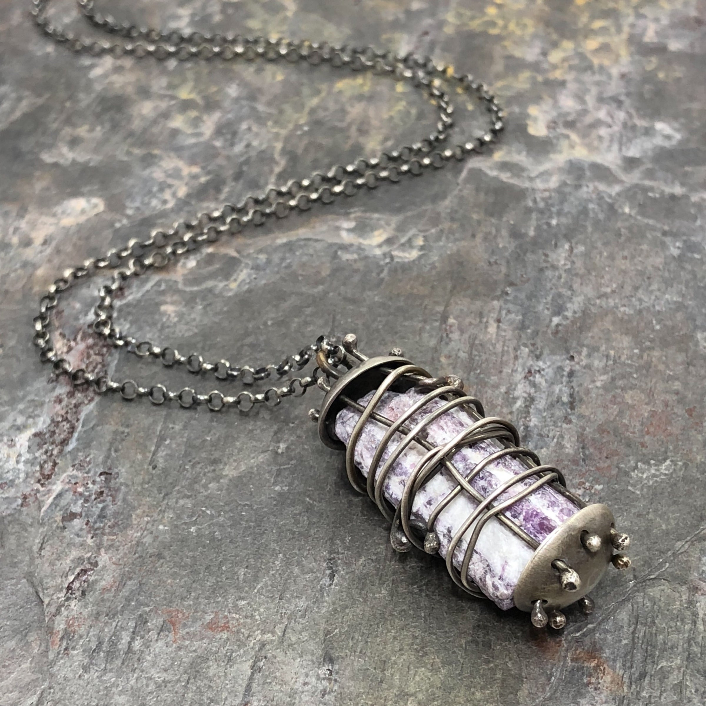 Amethyst Cage Necklace | Beatrixbell Handcrafted Jewelry